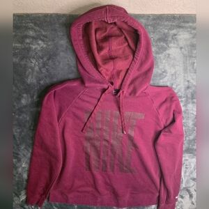 Nike Hoodie Women's Size Small Pullover Sweatshirt Logo Red Wine Color